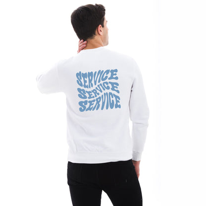 Service - White and blue Crew neck (Unisex)